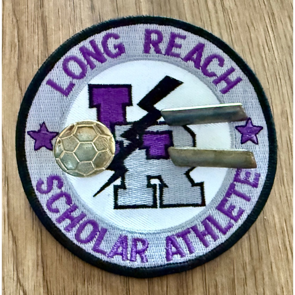 Long Reach Scholar Athlete Patch Soccer Pin Bars Purple Letterman Award